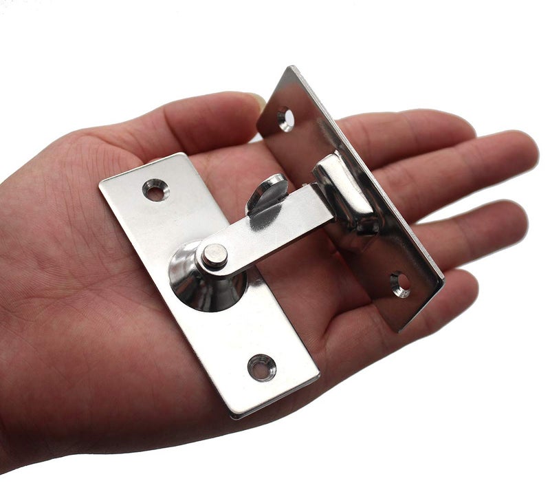 dingchi Large 90 Degree Right Angle Door Lock Buckle Security Door Lock, Stainless Steel Door and Window Lock bar Bolt barn Sliding Door Lock Sliding Latch - Image 1